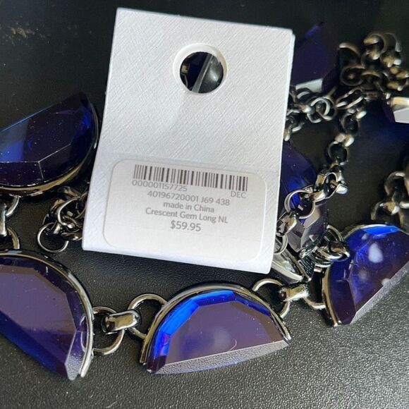 Nlue Gun Metal Gray Crescent Gem Long Coldwater Creek Necklace $16 ea or bundle - Picture 7 of 7